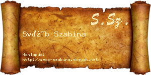 Sváb Szabina névjegykártya